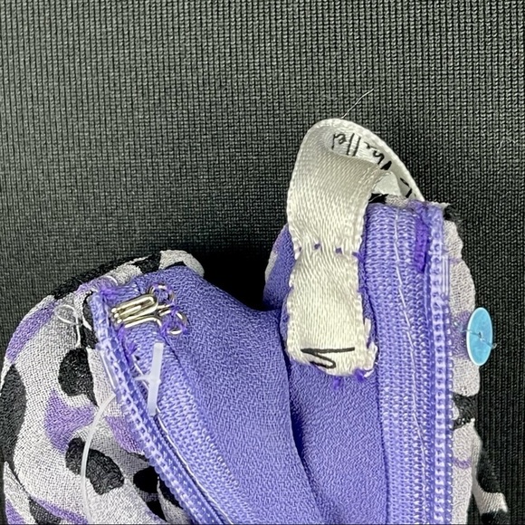 NICOLE MILLER 100% SILK ABSTRACT LEOPARD SEQUIN RUFFLE SPAGHETTI STRAP GOWN - Picture 16 of 17